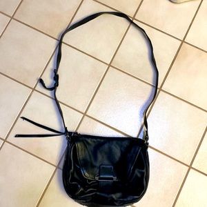 Kooba Black Leather Crossbody Purse Bag Satchel